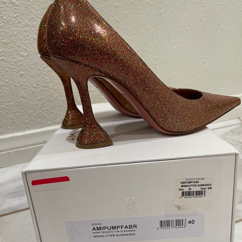 Amina Muaddi Glitter Pump - Picture 2 of 8